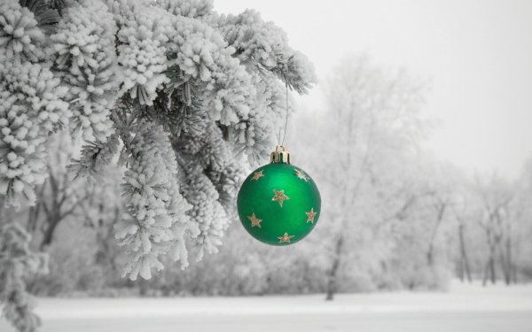 Новогодние шары на ветке