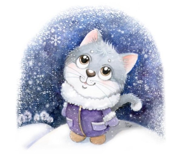 Новогодние мультяшные котята