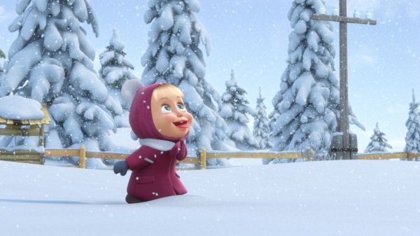 Мультфильм зима Маша и медведь