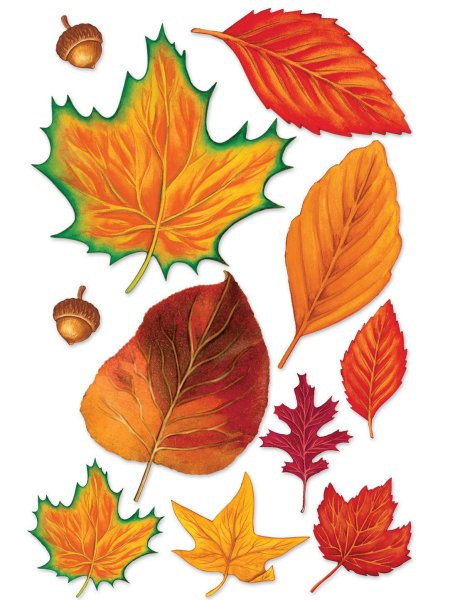 Разноцветные листочки осенние
