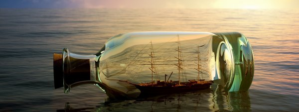 Пиратский корабль в бутылке