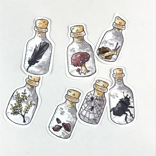 Стикеры баночки зелья