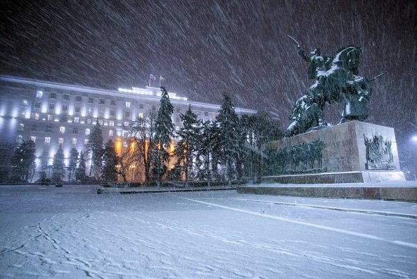 Зимний Ростов-на-Дону в снегу