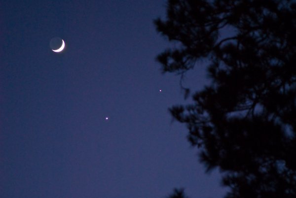 Месяц и Венера на небе