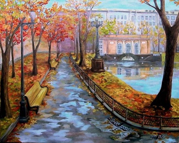 Патриаршие пруды живопись масло