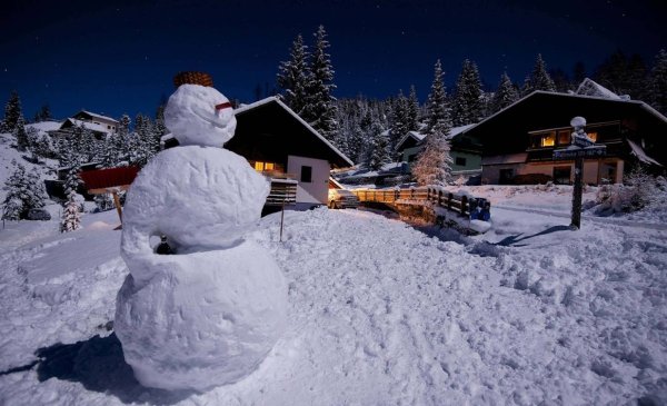 Снеговик в горах