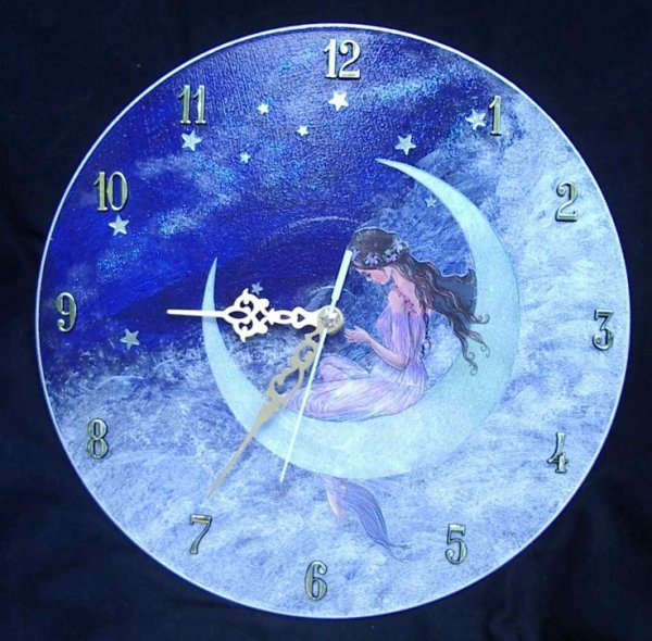 Декупаж часов на пластинке