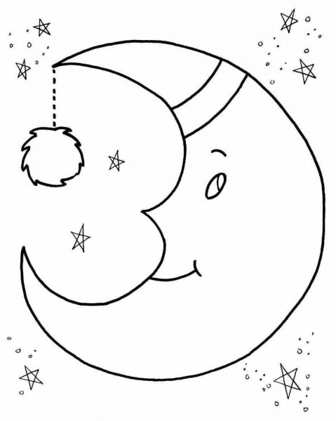 Луна раскраска