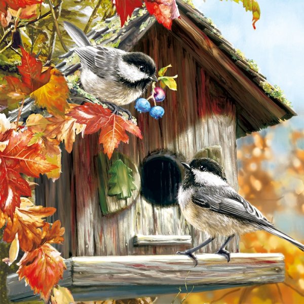 Птички осенью