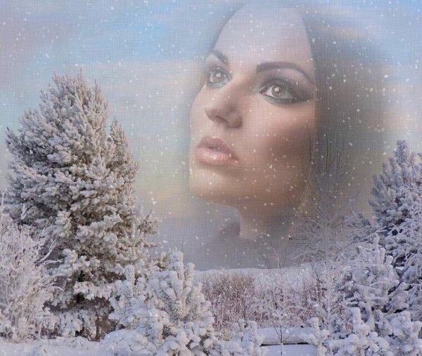 Зима тихо падает снег