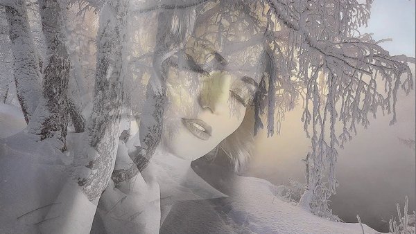 Женщина в метель