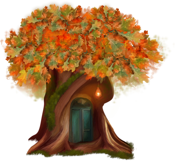 Осеннее дерево с дуплом