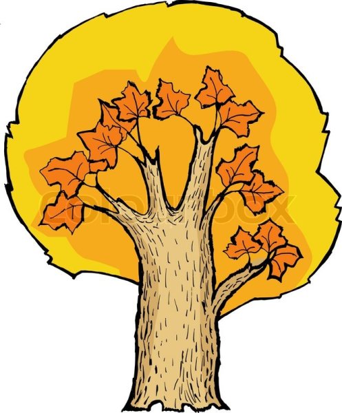 Осеннее дерево с дуплом