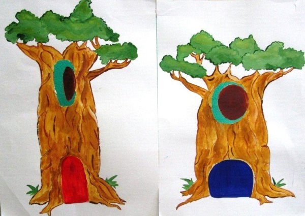 Дерево с дуплом декорации