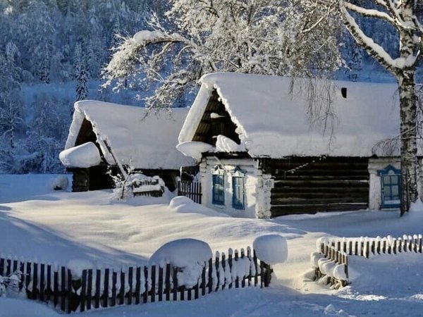 Деревня зимой