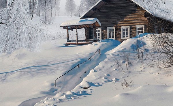 Русская деревня зимой