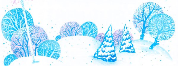 Стилизованный зимний пейзаж для детского сада