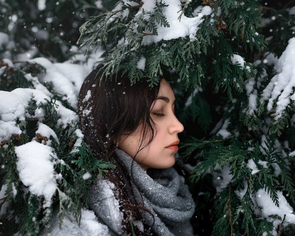 Зимняя фотосессия в лесу