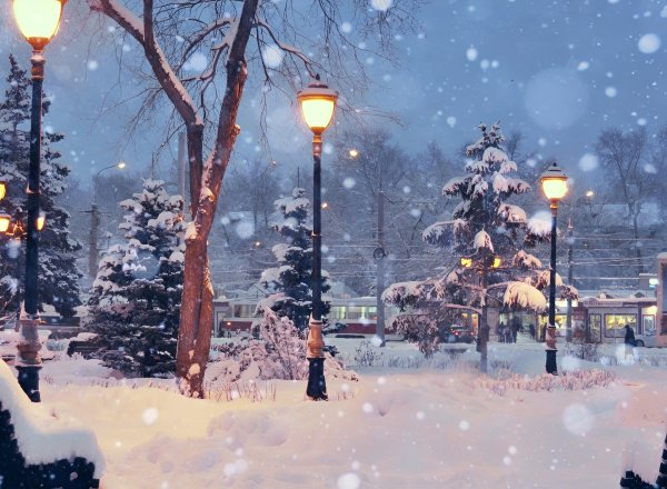 Красивая зима в городе