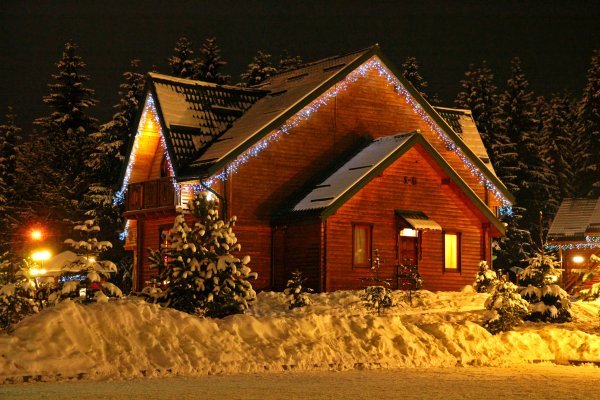 Новый год в деревянном доме