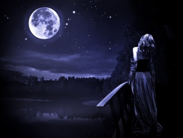 Девушка под луной