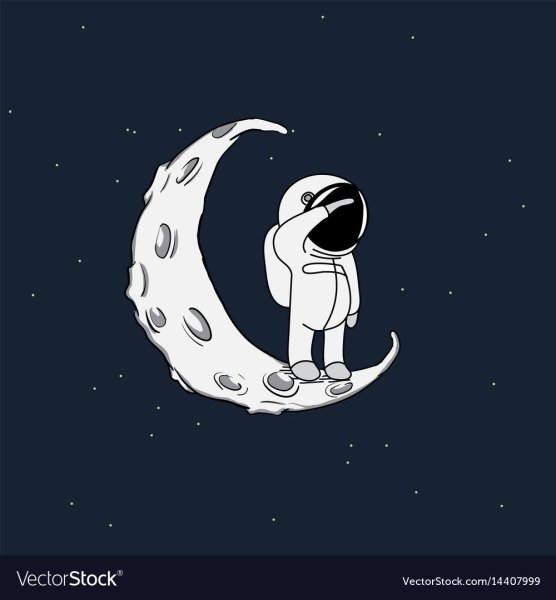 Кот космонавт на Луне