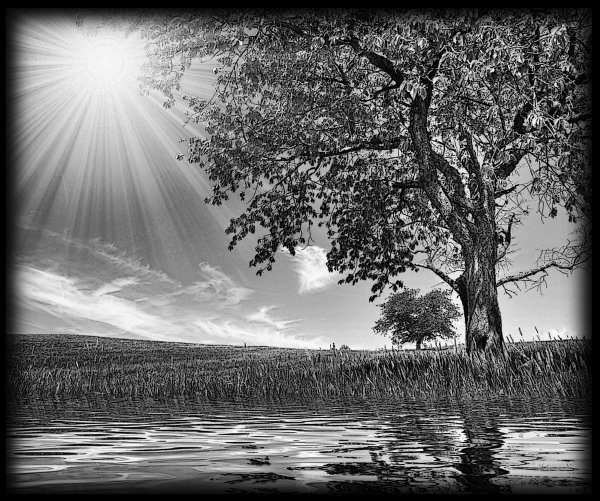 Пейзаж для гравировки