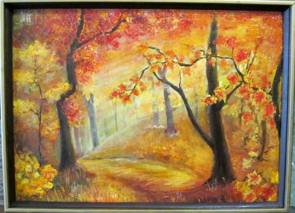 Осенний пейзаж гуашью для начинающих