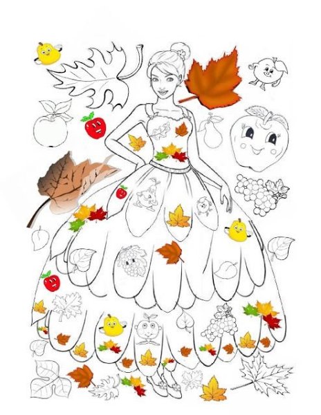 Раскраски для девочек осенние