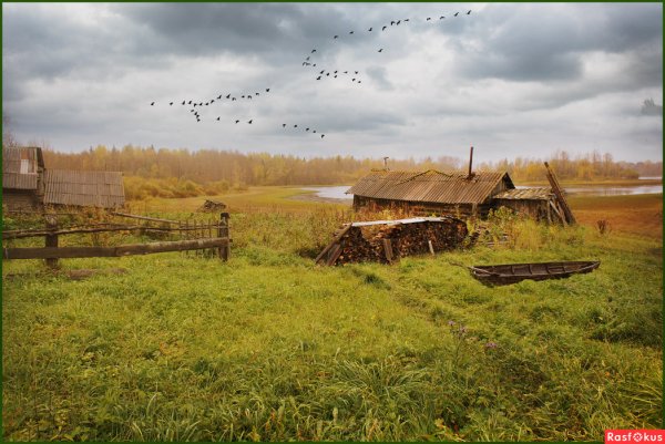 Деревня поздней осенью