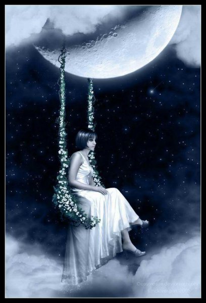 Ночь Луна девушка