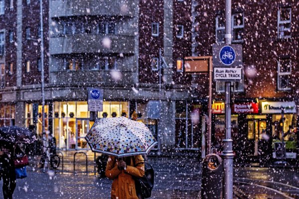 Первый снег в городе