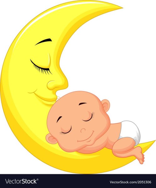 Малыш спит на Луне