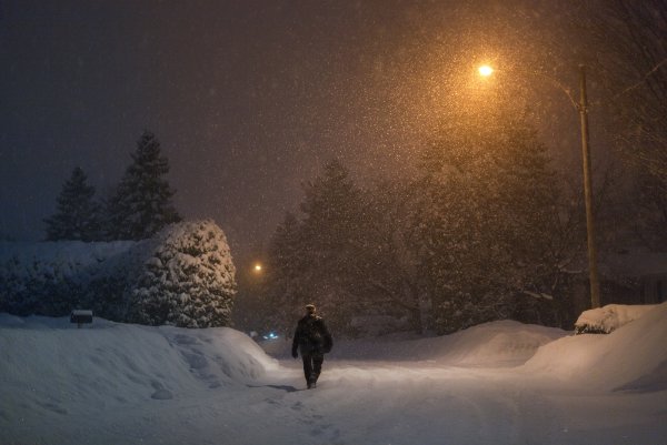 Сугробы ночью