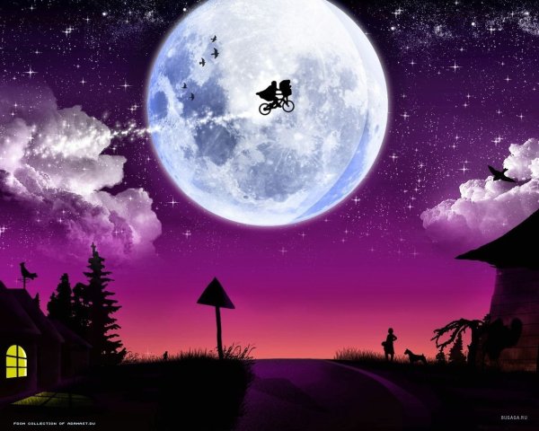 Красивый фон с луной