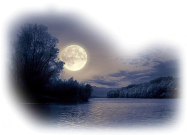 Ночной пейзаж на прозрачном фоне