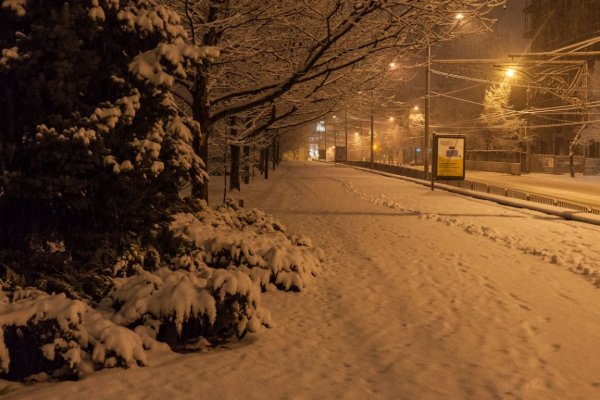Снегопад в городе