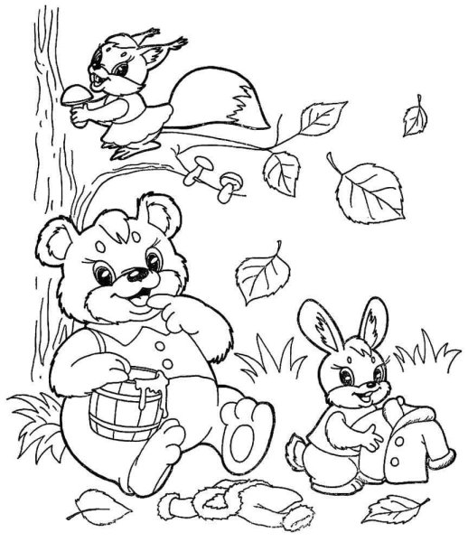 Осенняя раскраска