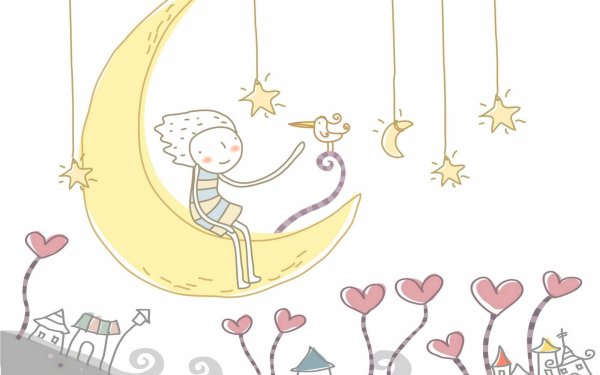 Изменение облика Луны сказочный рисунок