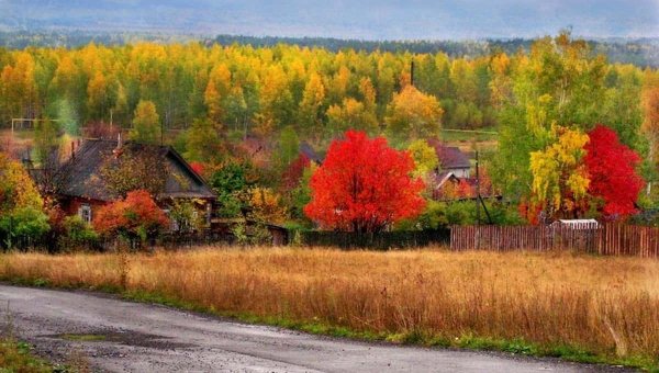 Осень в России деревня