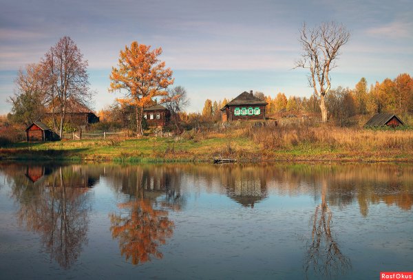 Осенний пейзаж Тульская деревня