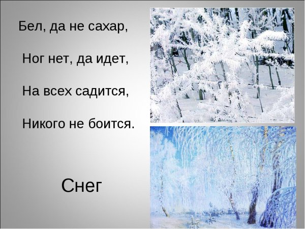 Загадки про снег