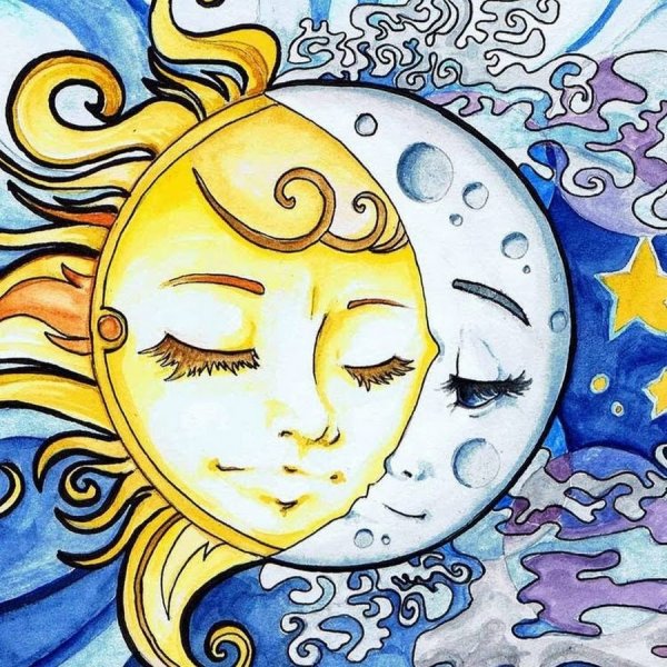 Изменение облика Луны сказочный рисунок