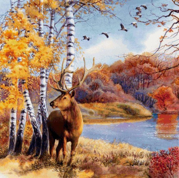 Пейзажи с животными и птицами