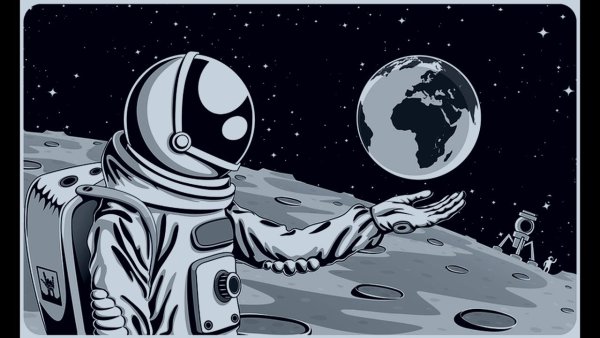 Человек в космосе рисунок