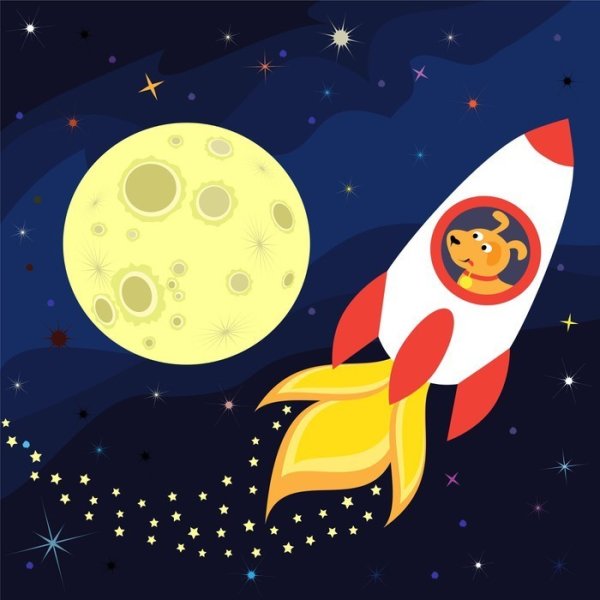 Рисование полет на луну