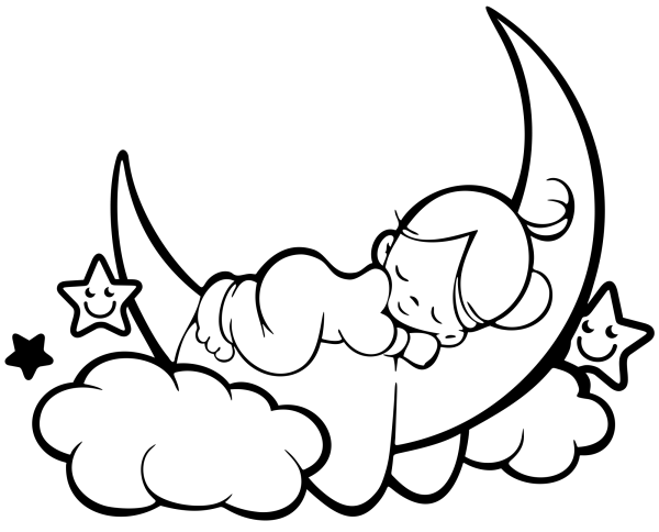 Луна раскраска для детей