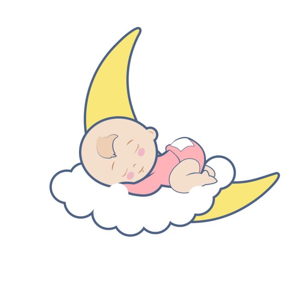 Малыш спящий на Луне