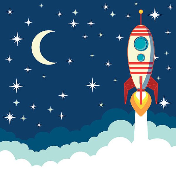 Ракета летит в космос фон