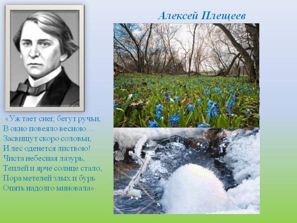 Алексей Плещеев уж тает снег